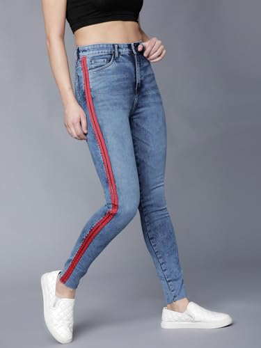 Image of Tokyo Talkies Women's Super Skinny Fit Regular Jeans | Stretchable Mid-Rise Jeans Pant