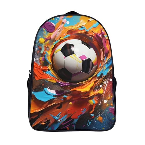 Mochila para niños de fútbol 3D ajustable: protege el material escolar del agua y los golpes