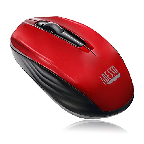 Adesso Ergonomic Imouse S50 - Wireless Optical Mouse (Red) #TOP2