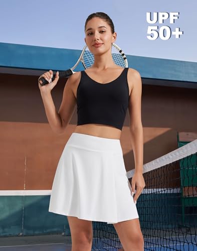 Pioneer Camp Women 18'' Tennis Skirts High Waisted Golf Skort with Shorts Pockets Athletic Long Skirts Workout Running4