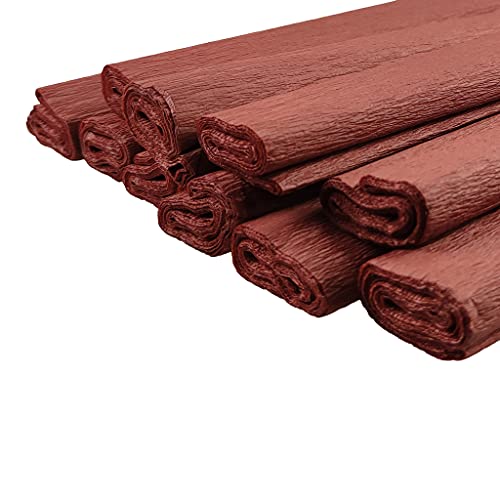 Netuno 10 rouleaux de papier crépon marron foncé 200 x 50 cm papier crêpe coloré pour bricolage...