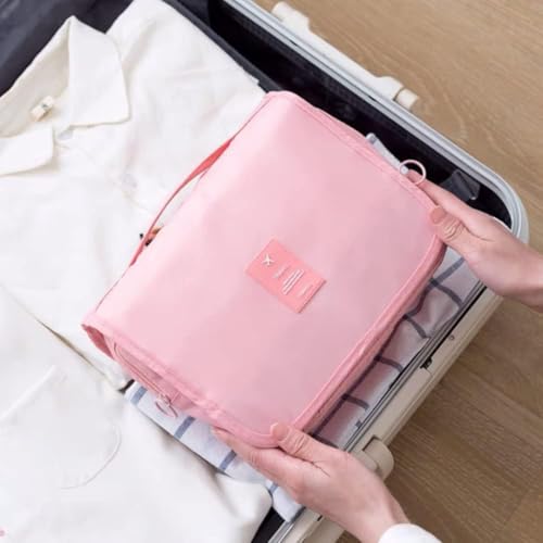 Image of SPRQCART Travel Toiletry Pouch - Women's Washbag for Skincare, Makeup -Pink
