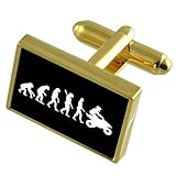Seleccione bolsa de regalo Select Gifts Evolución Ape Man Quad Tono Oro Gemelos Bolsa Negra