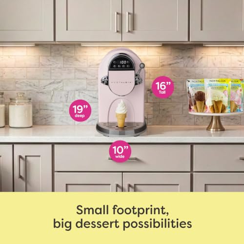 Image of Nostalgia Retro Soft Serve Ice Cream Maker - Make 10 / Four Ounce Servings of Chocolate, Vanilla, Strawberry Flavors & More - Easy Dispensing Lever & Self Clean Mode - Ready in about 20 Minutes