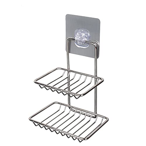 EAYIRA Wall Mount Self-Adhesive Stainless Steel Waterproof Kitchen Bathroom Double-Layer Soap Dish Holder, Silver (B08NPR3X5C) Amazon Price History, Amazon Price Tracker