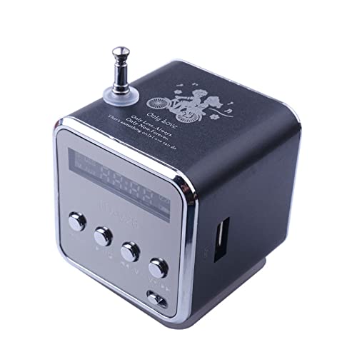 Mini Bluetooth Speaker, Etigood Wireless Music Player Portable FM Radio Speakers Digital Stereo PC Mp3 Player Support TF Card/U Disk/Micro SD to Player, 500mAh Battery, Black
