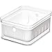 iDesign Organizer cucina per frutta, Box frigo in plastica priva di BPA, Contenitore frigo con rastrelliera per frutta, verdura e alimenti, trasparente