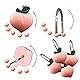Inshere 12 Stück Pfirsich-Duschvorhang-Haken, Rostfreie Edelstahl-Metallhaken in Rosa – Deko-Set für Badezimmer mit Niedlichem Fruchtmotiv