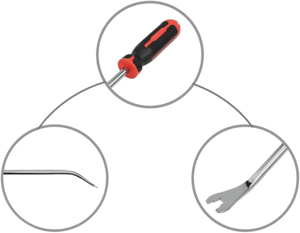 Car Door Trim Panel Removal Tool 250mm Nail Puller Pry Bar With Strike Cap Buckle Opener Screwdriver Compatible with Vehicle Interior Repair Compatible With Most Cars