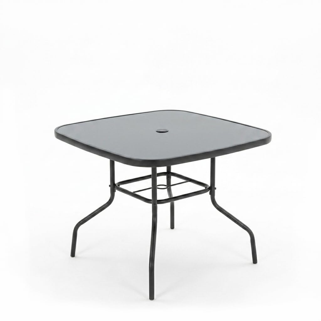 KG KITGARDEN Conjunto Balcón/Terraza, 1 mesa centro, 4 sillones y 1 parasol, Gris, Set Dakota