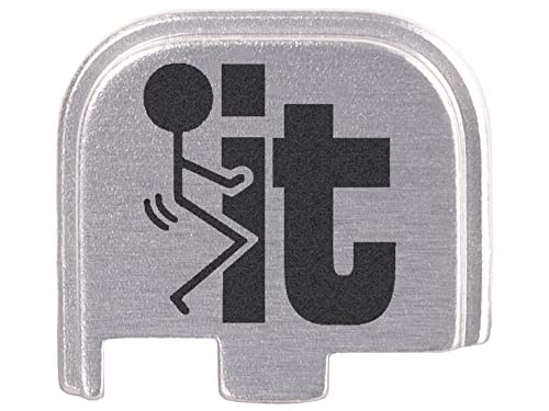 NDZ Performance Rear Slide Cover Back Plate for Glock 43 43X 48 9MM Laser Engraved Anodized Aluminum in Silver - F It Stickman