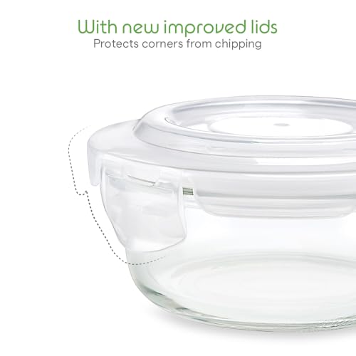 Image of Borosil Elite Lunchbox with Bag | 400ml x 2 Round Container Set | Borosilicate Glass, Round, Vertical | Microwave & Dishwasher Safe, Leak Proof | Tiffin for Office, School, College | Vertical