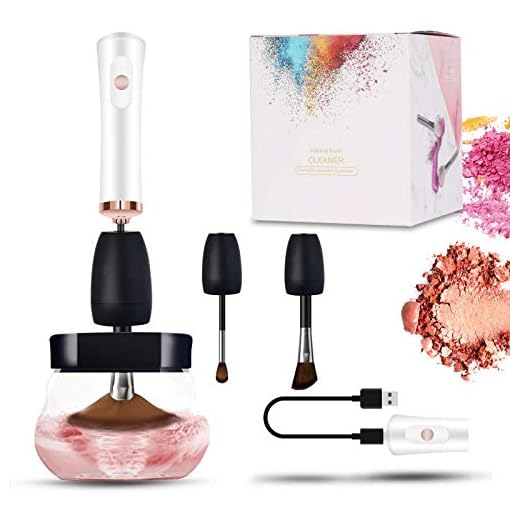 Limpiador de brochas de maquillaje, todo en 1, cepillo de maquillaje eléctrico, secador con 3 posiciones de USB ajustable, herramienta potente para pinceles de forma rápida, limpia y seca