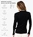Merino Wool Base Layer Women - 100% Merino Wool Shirt Women Thermal Underwear Long Sleeve T-Shirt for Hiking (X-Large, 190 Black)