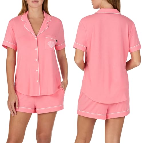 Image of kate spade new york Short Sleeve Brushed Jersey Notch Boxer Pajama Set