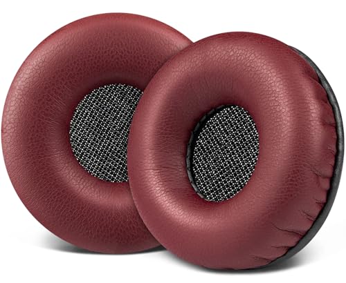SOULWIT 50mm Ear Pads Cushions Replacement for Plantronics HW111N/HW251N/HW261NC/HW510/HW520, H251N/H261N/H351N/H361N, Earpads for Poly Savi W410/W420/W710/W720, Audio 310/345/478/487/626 - Burgundy