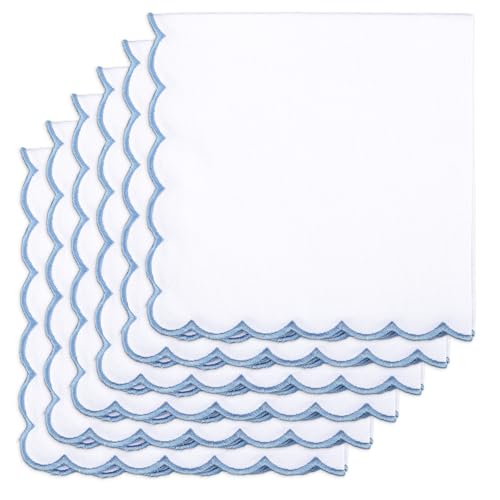 Servilletas de tela azul y blanco 18 x 18 pulgadas pack 6 miniatura 1