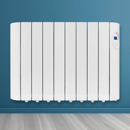 Futura 1500W White Oil Filled Radiator Heaters for Home, 24/7 Day Timer Electric Heater Lot 20 & Advanced Thermostat Control, Wall Mounted Low Energy Electric Radiator with Child Lock