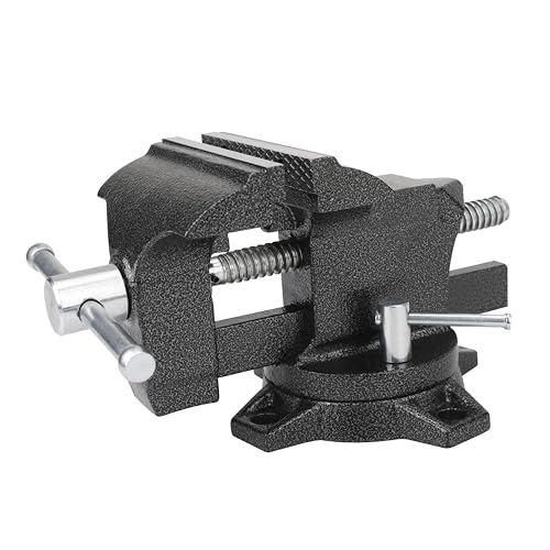 Hurricane Bench Vise,4.5-inch Jaw Width 4.2-inch Jaw Opening,270° Swivel Locking Base Home Vise for for Woodworking, Pipe Repairing, Sharpening, Grinding, Cutting.
