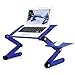 RAINBEAN Supporto per computer portatile regolabile con supporto per computer portatile, portatile, per il letto, scrivania ergonomica con tappetino per il mouse Vented w 17IN, blu