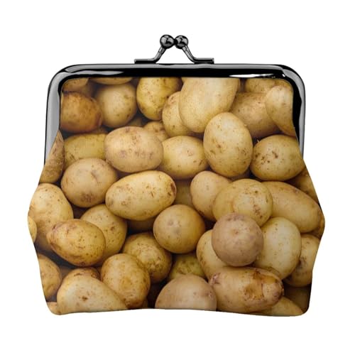 Portefeuille minimaliste léger avec pommes de terre pour les trajets quotidiens et les aventures de voyage, Noir/blanc, One Size, Art déco.