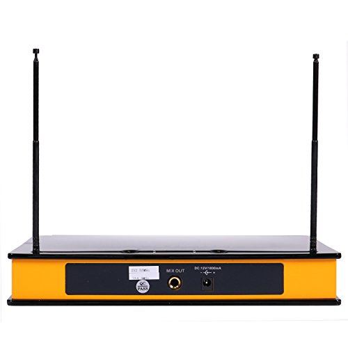Emb - Ebm60E Yellow Vhf Dual Wireless Handheld Microphone System With Echo Feature. Great For Karaoke, Dj, Pa, Presentation, Live Performances And Family Party #TOP1