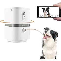 SKYMEE Petalk AI Cámara para Perros,Lanzamiento de golosinas Cámara remota para Mascotas WiFi con audio bidireccional y visión nocturna