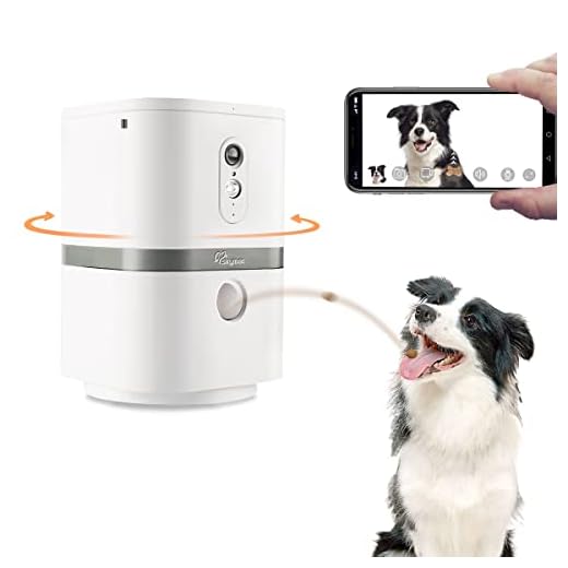 SKYMEE Petalk AI Cámara para Perros,Lanzamiento de golosinas Cámara remota para Mascotas WiFi con audio bidireccional y visión nocturna