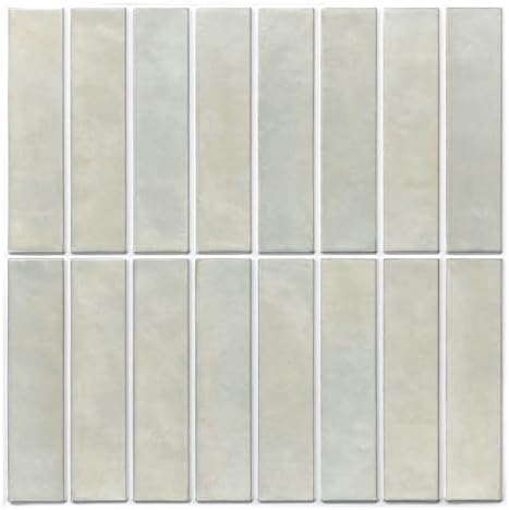 Commomy Retro 3D Peel and Stick Wall Tile Peel and Stick Tile Backsplash, 11.8″x11.8″ Vintage Linear Matt Peel and Stick Backsplash for Kitchen Living Room Interior Wall Decor