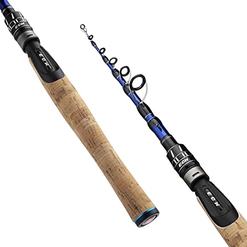 eow xpedite pro portable telescopic casting and spinning fishing rods 24t carbon blanks amp solid carbon tip cork handle travel rod short collapsible rods