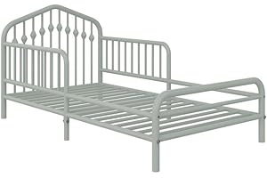 Pemberly Row Modern/Contemporary Toddler Metal Bed in Sage Green
