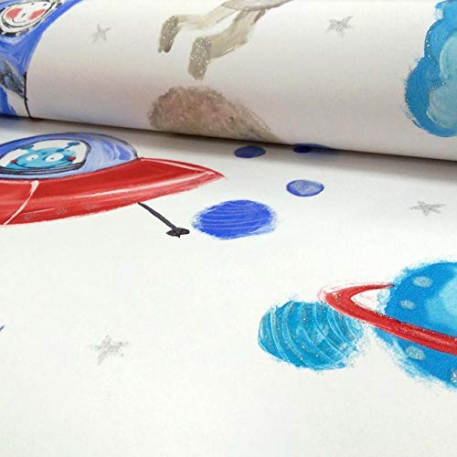 Arthouse, Kids Starship Space Planet Wallpaper, White #TOP1