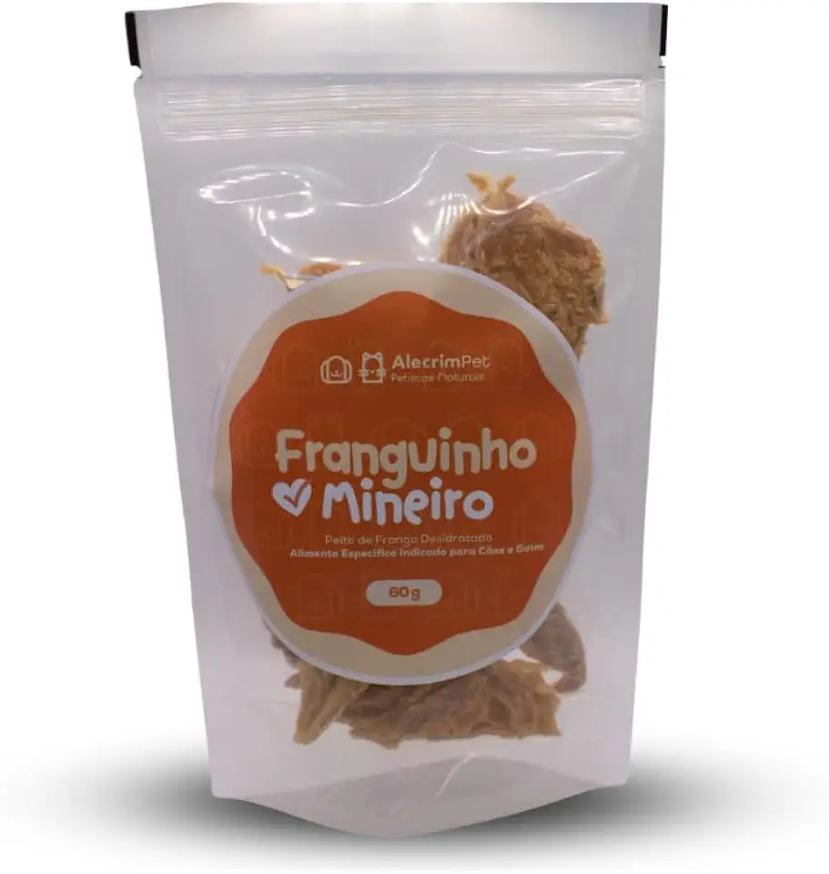 Petisco Natural para Cães e Gatos Alecrim Pet - Franguinho Mineiro (Filé de Frango Desidratado)
