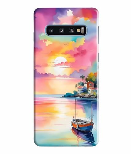 Image of Printed Hard Back Case Cover & Compatible for Samsung Galaxy S10 | Nature Painting Art (Multicolor) - D1180