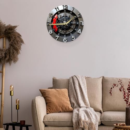 Reloj de pared analógico con diseño mecánico 25 cm miniatura 4