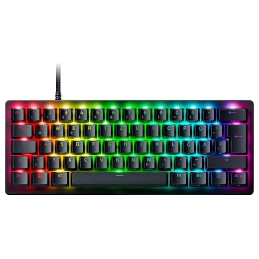 Razer Huntsman V3 Pro Mini - Analoge optische E-Sport Gaming-Tastatur im 60% Format - Snap Tap - Rapid Trigger - Schnell-Feuer Modus - Doubleshot-PBT Tastenkappen - QWERTZ DE-Layout | Schwarz