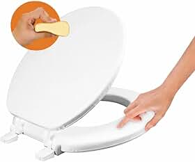 Tampa Assento Vaso Sanitário Almofadado Soft Macia Oval Universal Privada Confortável Espuma Acolchoada Tampa Sanitária Banheiro Resistente Higiênico Lavável Antiderrapante Premium