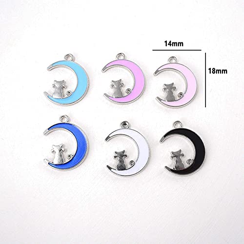 36Pcs Matching Moon Cat Cute Charms For Girls Anime Charms For Jewelry Making Pendants Bulk Cat Charms Diy Crafts Pendants For Women Cartoon Stuff For Grils Dangle Bracelet Handcrafted Accessoriesr Necklace Jewelry Making For Girls #TOP5