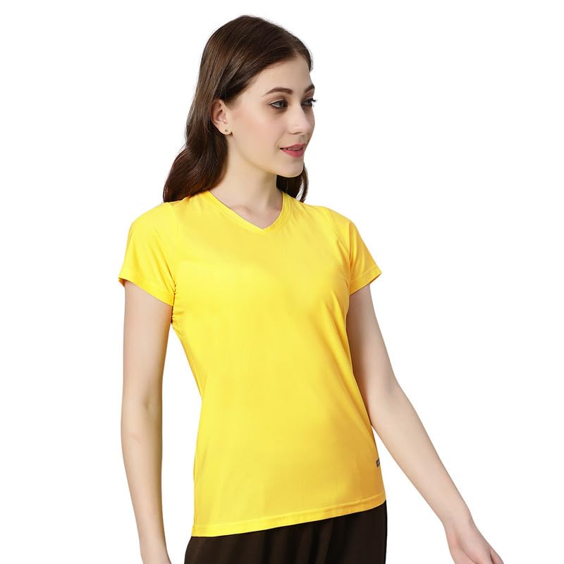 Image of omtex Coded Fitness Casual Gym, Sports, V Neck Activewear Tshirt for Women