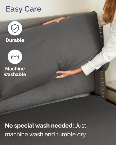 Image of Extra Deep Flex Top Split Head King Sheet Set - 6 Piece Breathable and Cooling Sheets - Hotel Luxury Bedding for Women, Men, Kids & Teens - Easy Secure Fit - Extra Deep Pockets - Charcoal