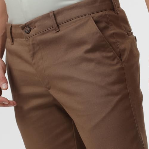 Image of BASICS Premium Cotton Stretch Formal Trousers for Men | Office Pants