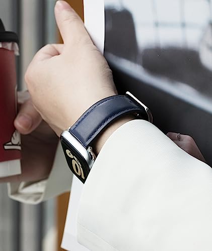 Image of BINLUN Leather Silicone Bands Compatible with Apple Watch 38mm 40mm 41mm 42mm 44mm 45mm 46mm 49mm Sweatproof Replacement Strap for iWatch 11 /10 /9 /8 /7 /6 /5 /4 /3 /2 /1 /Ultra /SE Men Women