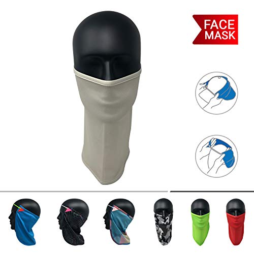 Coolnes - Uv Sun Protection Neck Drape Adjustable Multifunctional 2 In 1 Face Covering For Outdoor Fishing - Unisex Camel #TOP1