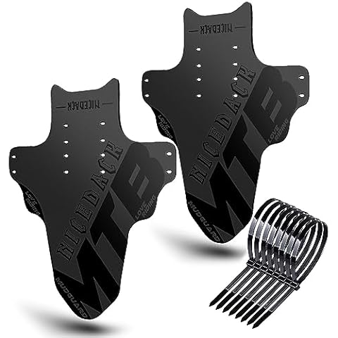 NICEDACK Mudguards Mountain Bike, 2 Pieces Mudguards Fit 20-29 Inch MTB Mudguard Front and Rear Compatible Bicycle Splash Guard (Black) Cover