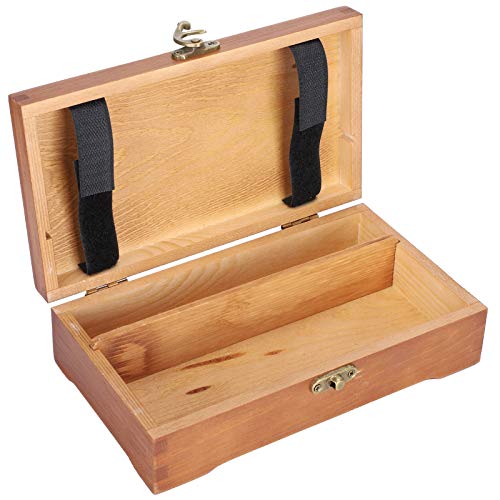Generic Caixa de Madeira Antiga Portátil, Estojo para Lápis, Grande Capacidade, Organizador de Maquiagem, Estilo Vintage, Armazenamento de Mesa para Materiais de Arte