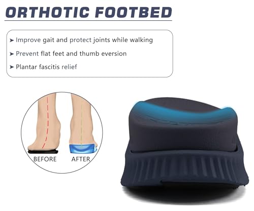 Image of KuaiLu Mens Hiking Sandals with Arch Support Orthopedic Walking Recovery Sandals for Plantar Fasciitis Open Toe Summer Athletic Sport Comfortable Cushion Breathable Outdoor Water Sandals Size7-13