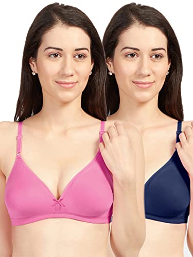 Image of SONARI Omania Womens Non-Padded Cotton Polyester Bras - Solid, Non-Wired, Medium Coverage, Hand Washable (Pack of 2)