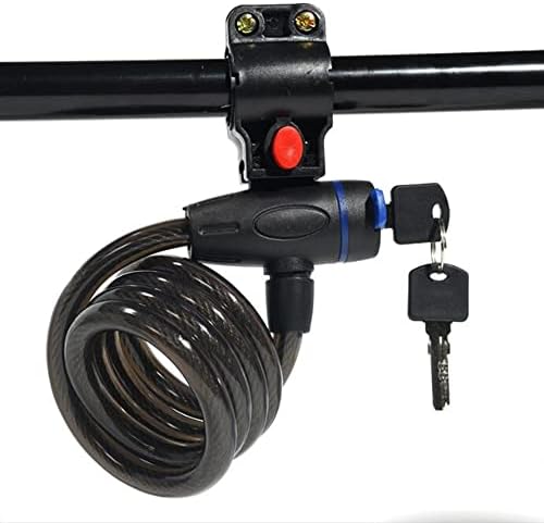 zbebiko Adult Electric Bicycle Cable Lock with Key, Mountain Ebike Anti-Theft Security Cable