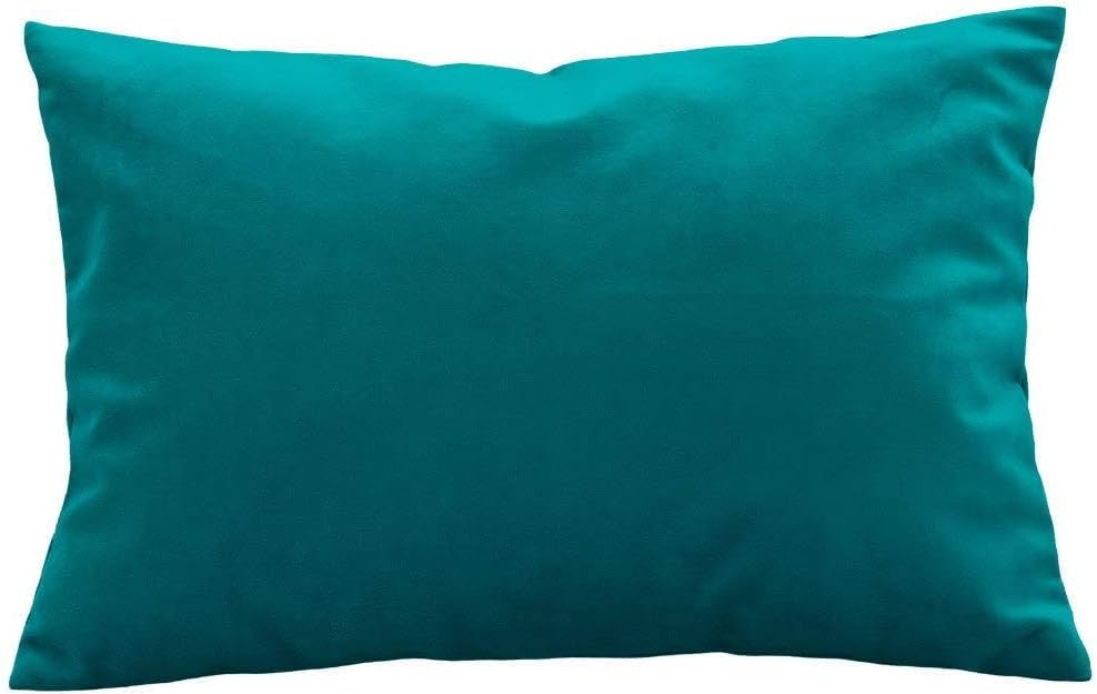 Image of Travel Pillowcase 12x16 500 Thread Count Egyptian Cotton Set of 2 Toddler Pillowcase Enveloe Closer 100% Egyptian Cotton (Toddler Travel 12x16 Envelope Closer, Teal Solid)