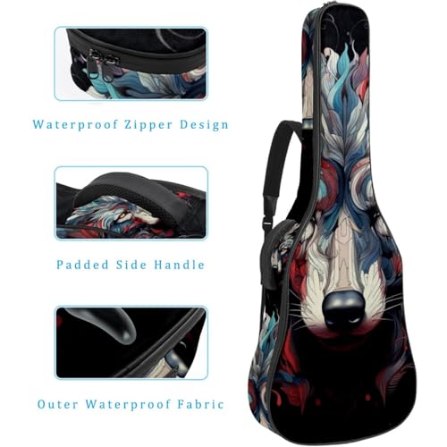 JRHEJTFZ Housse pour guitare acoustique de 1,9 cm d’épaisseur – Imperméable – Durable et élégant – Imprimé loup aquarelle, Multicolore 4., 42.9×16.9×4.7 in, Motif imprimé tendance - Les Beatles, Paul McCartney, John Lennon, RIngo Starr, George Harrison JRHEJTFZ Housse pour guitare acoustique de 1,9 cm d'épaisseur - Imperméable - Durable et élégant - Imprimé loup aquarelle, Multicolore 4., 42.9x16.9x4.7 in, Motif imprimé tendance – Image 5